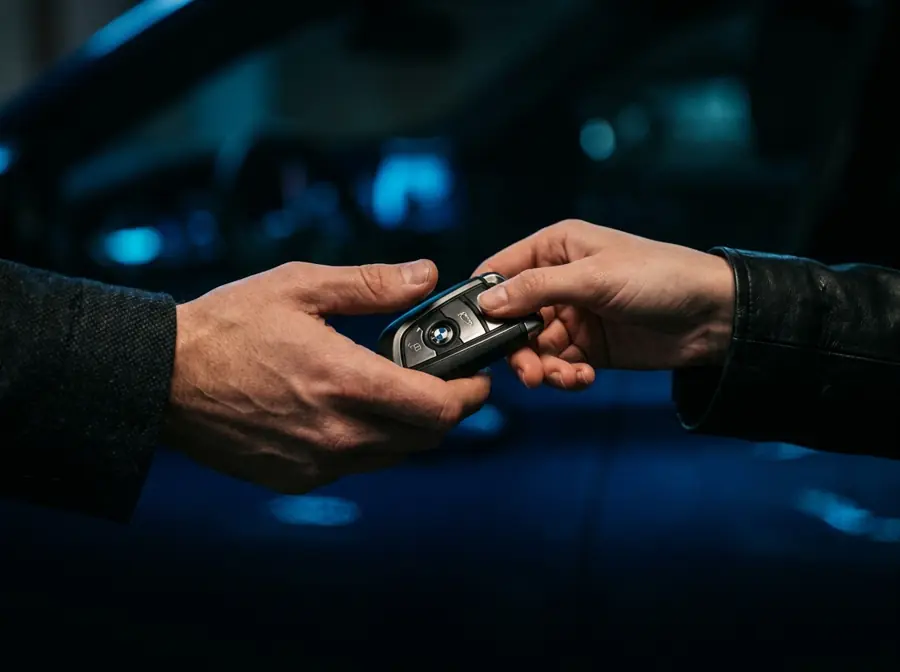 Schlüsselübergabe nach der Fahrzeugbewertung